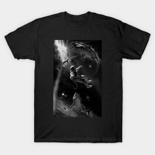 Floating with Sharks (black and grey) T-Shirt